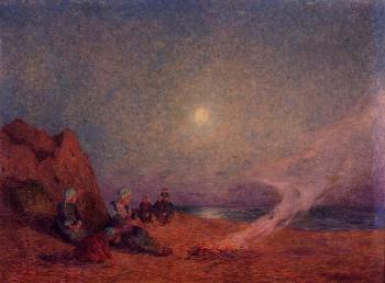 Le Pouldu, Woman on the Beach beside a Fire